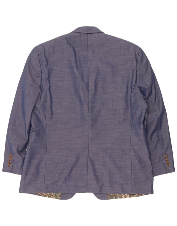 Chaps Herre 2 Button Blazer Jacket UK 46 3XL Blå Flecked Polyester