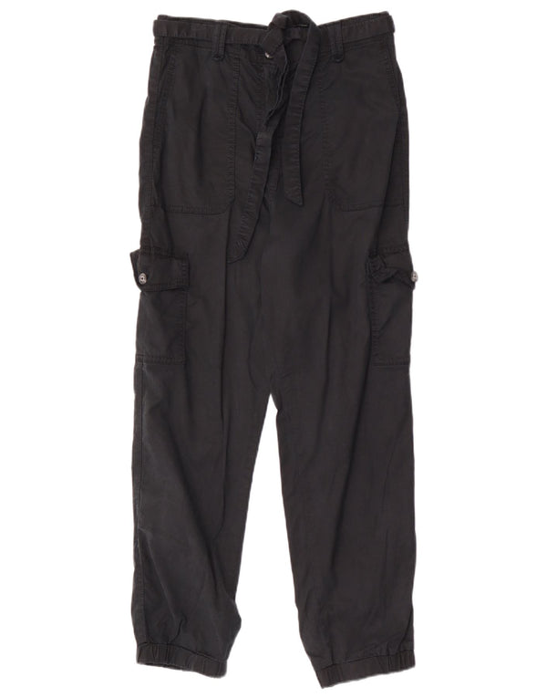 Marks & Spencer Womens Joggers Cargo Trousers UK 10 Small W28 L27 Black