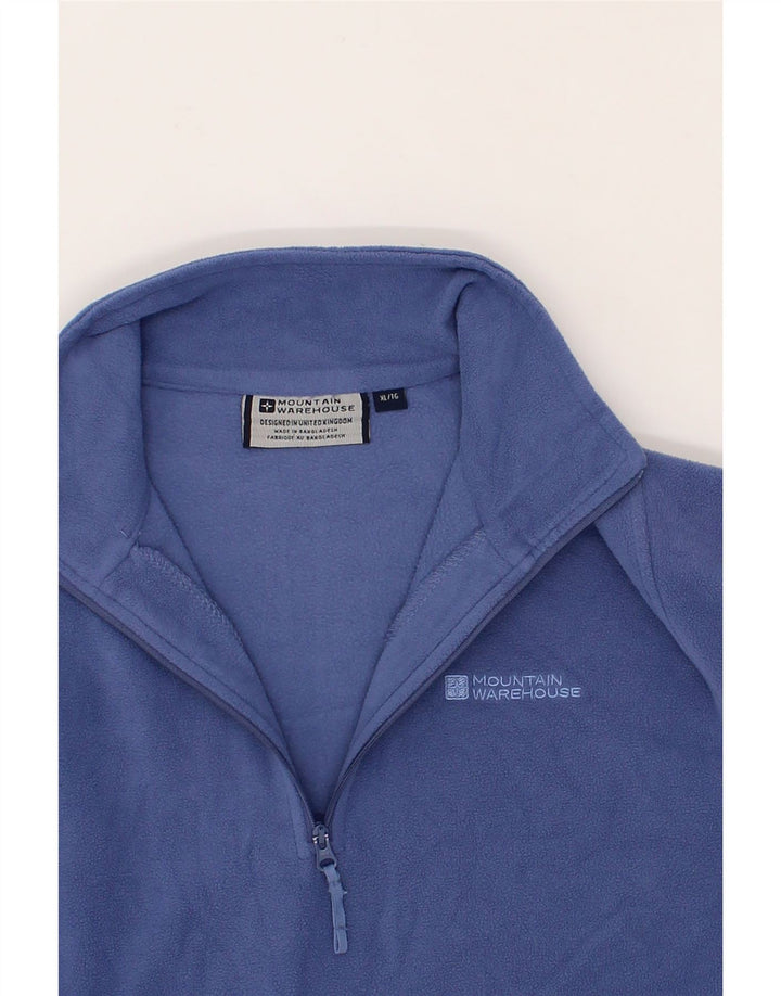 MOUNTAIN WAREHOUSE Mens Zip Neck Fleece Jumper XL Blue Polyester Vintage Mountain Warehouse and Second-Hand Mountain Warehouse from Messina Hembry 