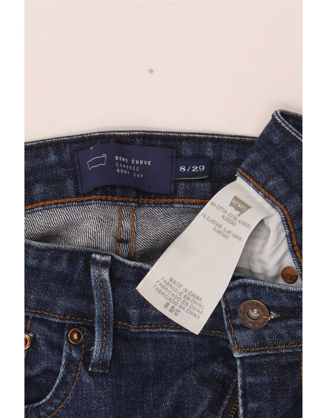 Jeans Levi's Demi Curve Bootcut da donna US 8 Medium W29 L30 Blu Navy
