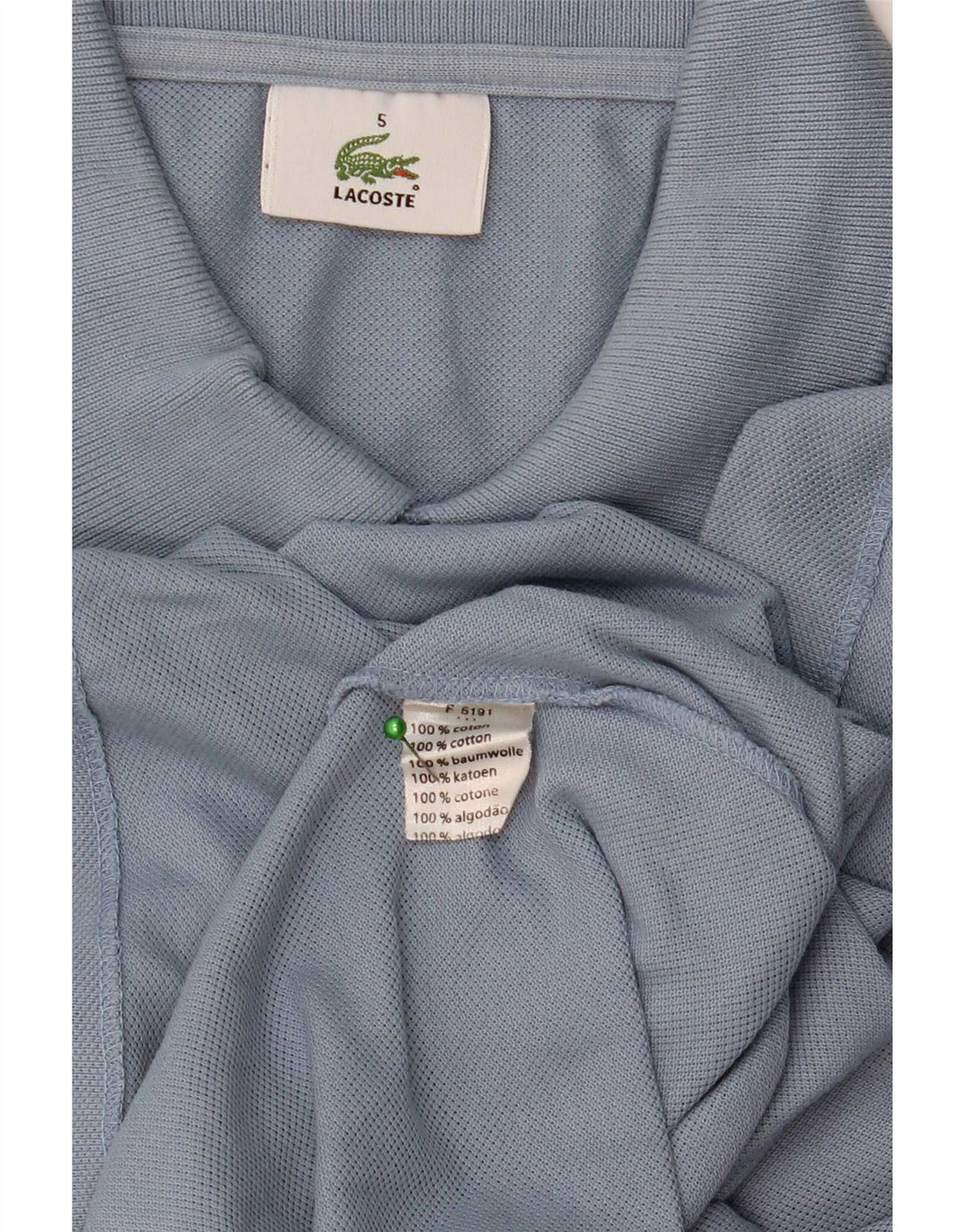 Lacoste Mens Polo Shirt Size 5 Large Blue Cotton