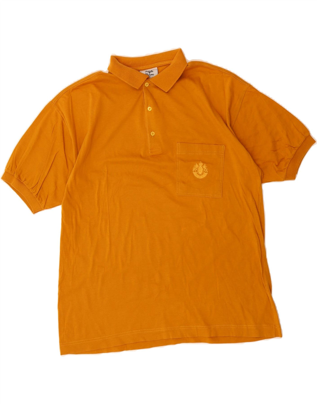 VINTAGE Mens Polo Shirt Medium Orange Cotton Vintage Vintage and Second-Hand Vintage from Messina Hembry 