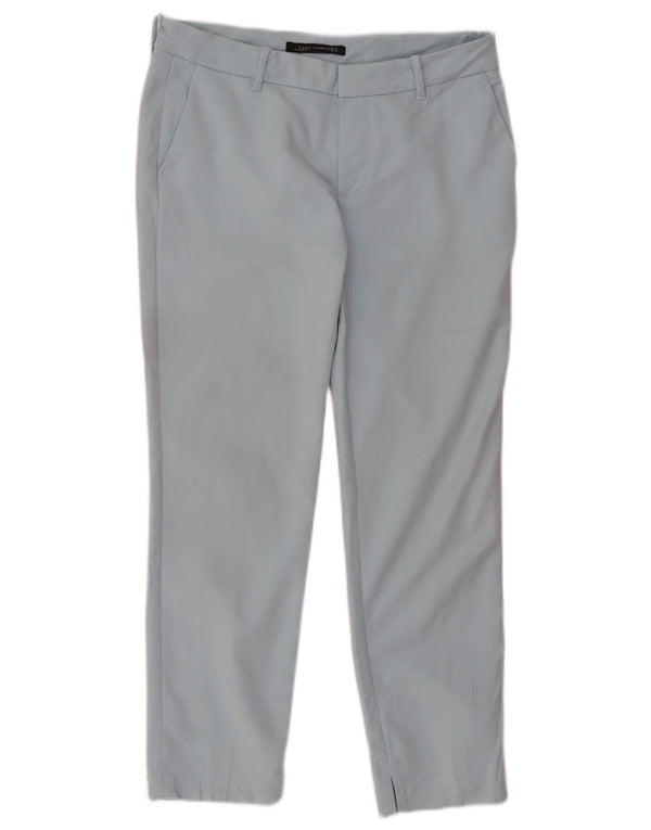 Zara Pantalon Chino Court Femme Moyen W30 L26 Bleu