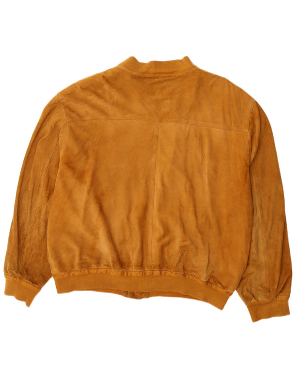 Pica Mens Suede Bomber Jacket IT 42 XL Beige