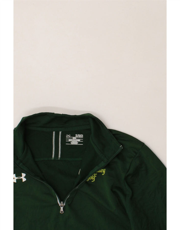 UNDER ARMOUR Mens Big & Tall Zip Neck Pullover Tracksuit Top XL Green Vintage Under Armour and Second-Hand Under Armour from Messina Hembry 