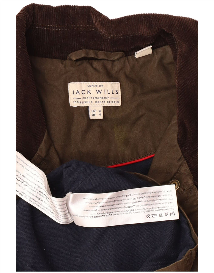 JACK WILLS Womens Utility Jacket UK 8 Small  Khaki Cotton