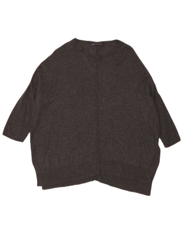 Marks & Spencer Maglione da donna con scollo a barca con maniche a 3/4 UK 12 Medio Gre