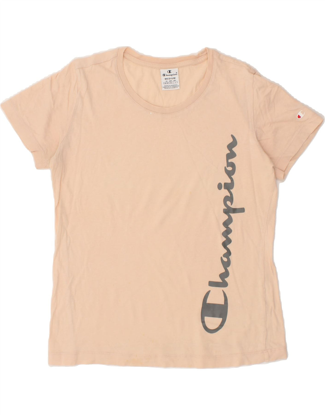 CHAMPION Womens Graphic T-Shirt Top UK 14 Medium Pink Vintage Champion and Second-Hand Champion from Messina Hembry 