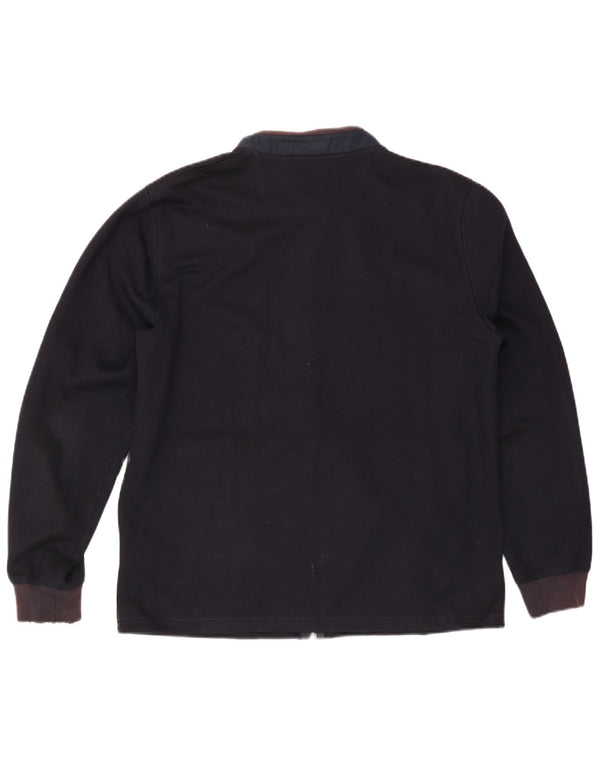 Giacca da ginnastica da uomo Massimo Dutti XL in cotone color block blu navy