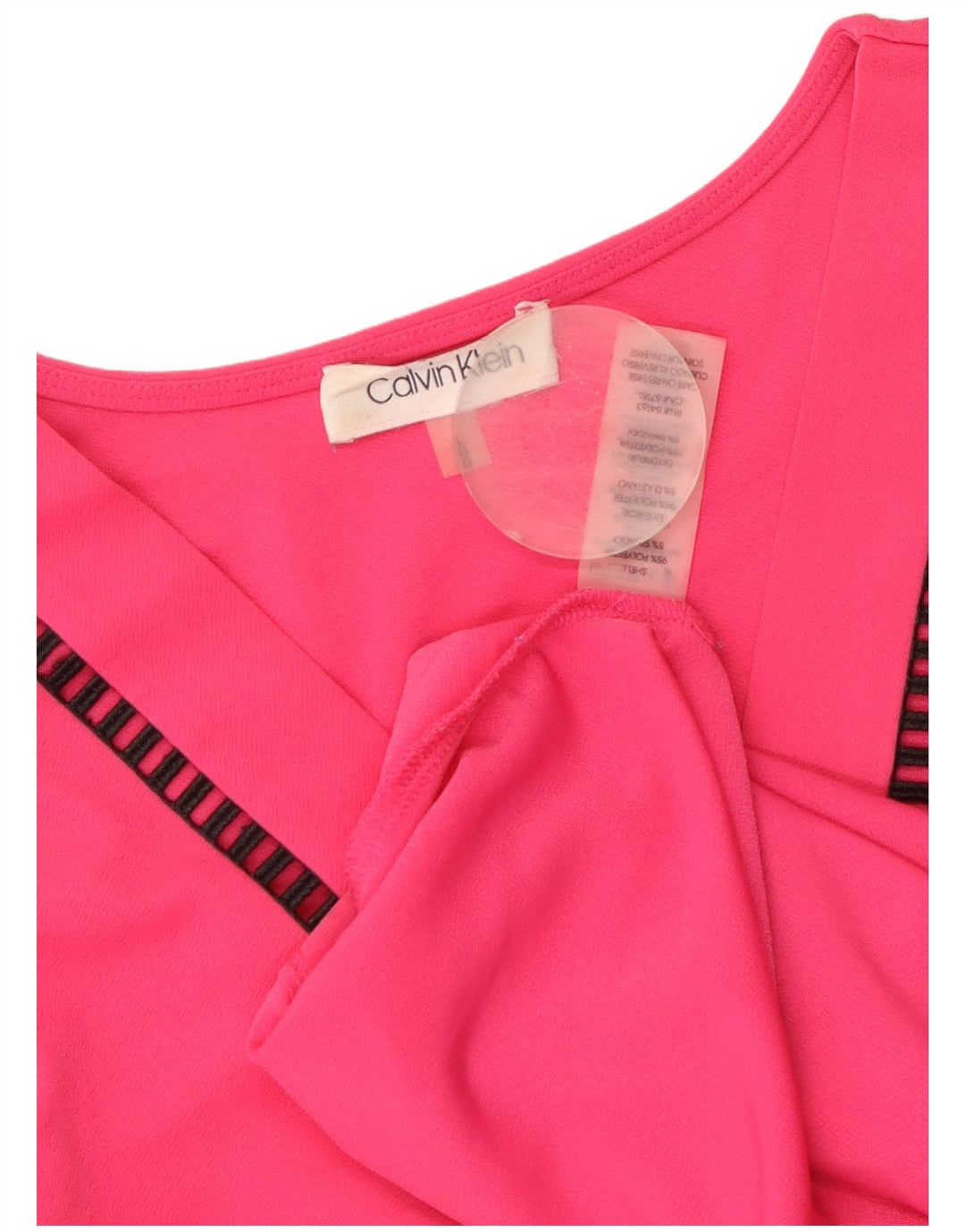 CALVIN KLEIN Womens Vest Top UK 16 Large Pink Polyester
