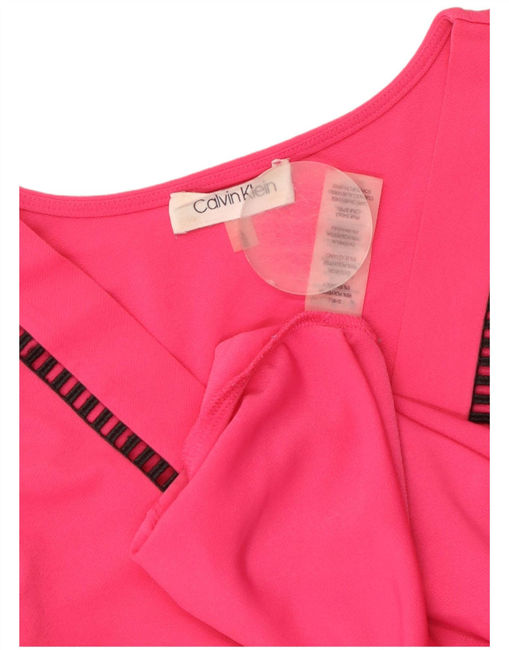 CALVIN KLEIN Womens Vest Top UK 16 Large Pink Polyester
