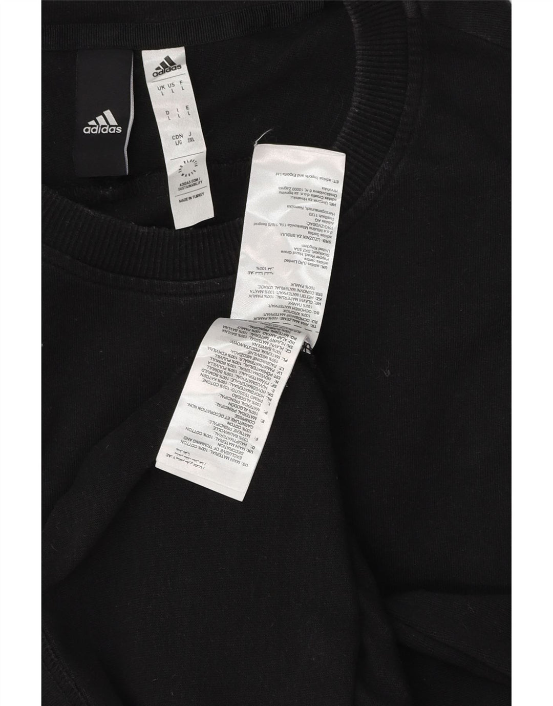 ADIDAS Mens T-Shirt Top Large Black Cotton