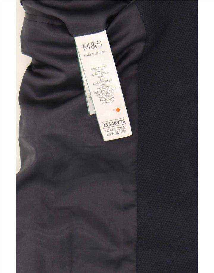 Marks & Spencer Herren-Blazer mit 2 Knöpfen, UK 48 4XL, Marineblau, Polyamid
