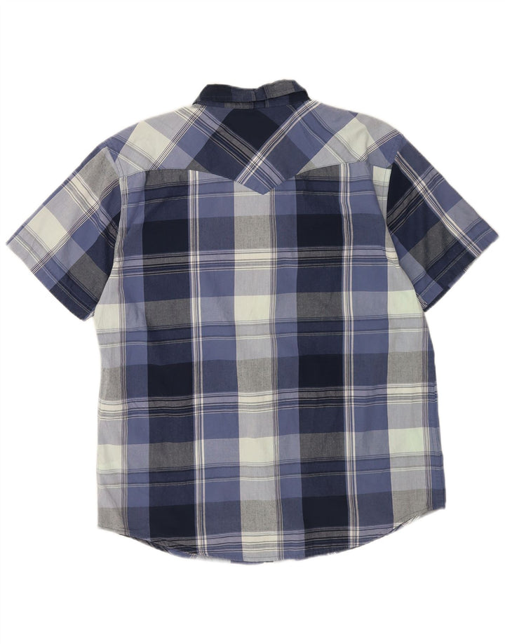 Levi's Mens Short Sleeve Shirt XL Blue Check Cotton