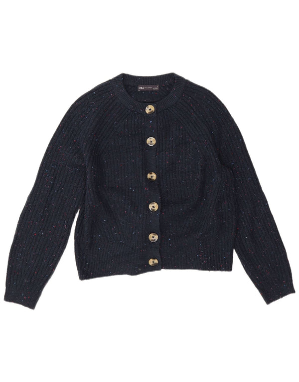 Marks & Spencer Damen-Cardigan-Pullover UK 14 Medium Navy Blue Meliert