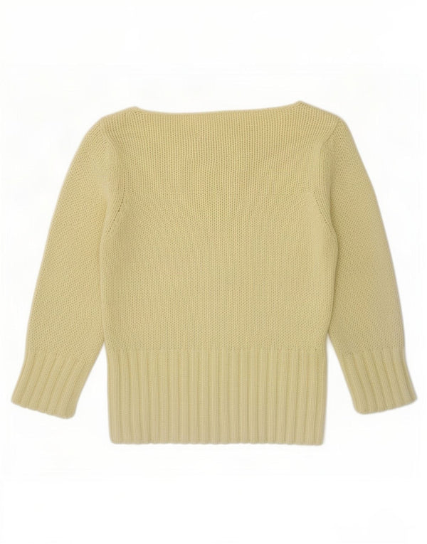 Zara - Jersey corto con cuello barco y manga 3/4 para mujer, talla 40, color amarillo mediano