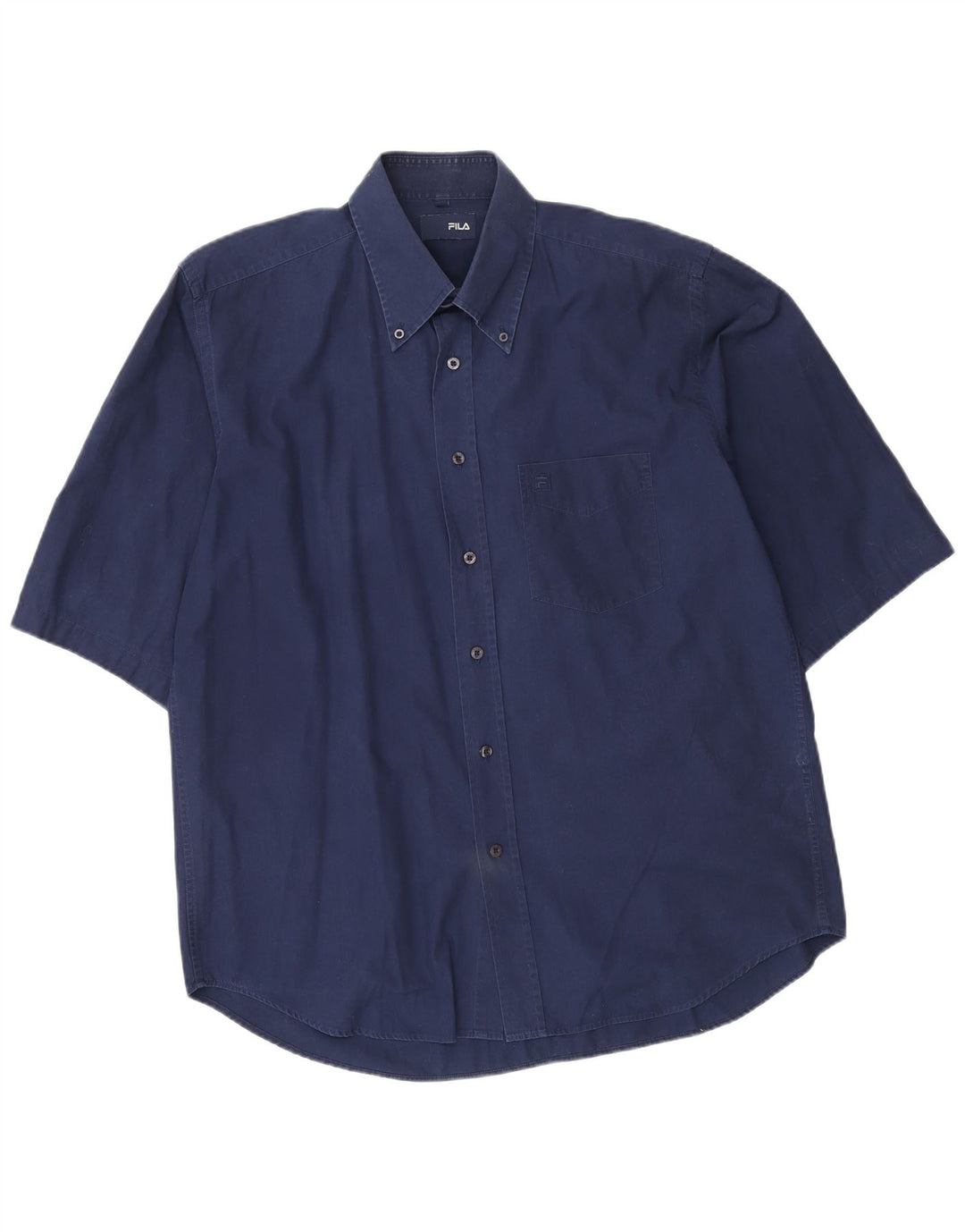 Fila Mens Short Sleeve Shirt Large Navy Blue Cotton