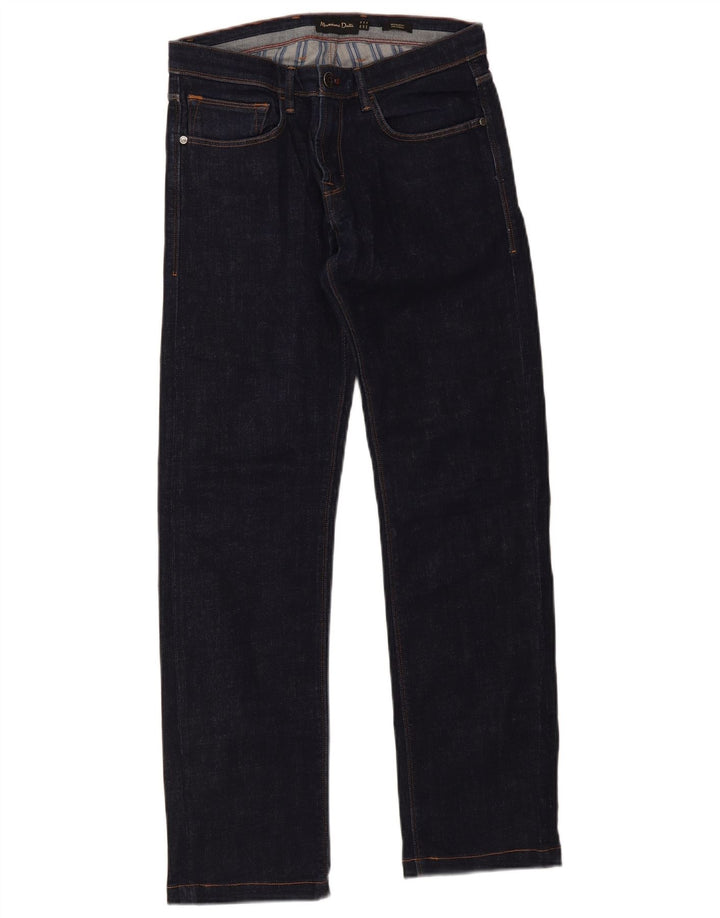 Massimo Dutti Mens Regular Fit Straight Jeans EU 38 Small W30 L30 Navy Blue