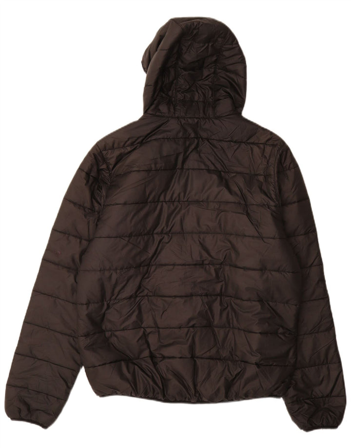 JACK WOLFSKIN Mens Hooded Padded Jacket UK 34 Small Black Polyester