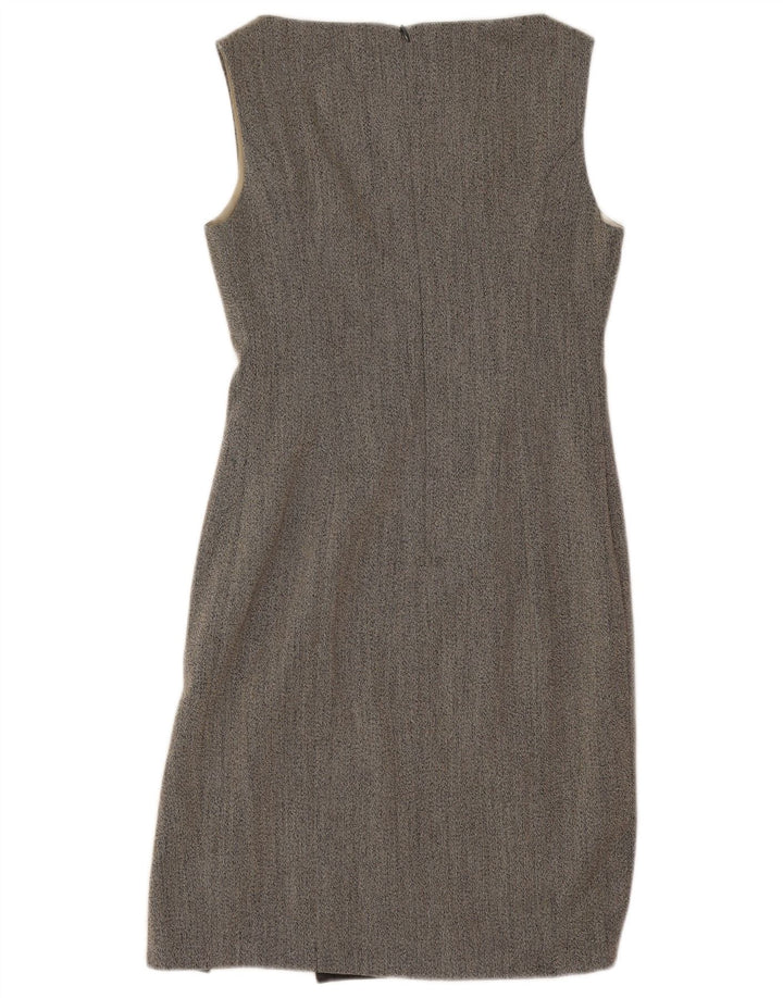 Vintage Womens Sleeveless Sheath Dress UK 12 Medium Grey
