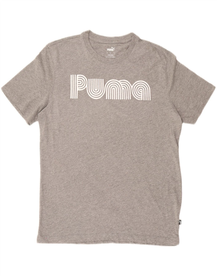 PUMA Mens Graphic T-Shirt Top Large Grey