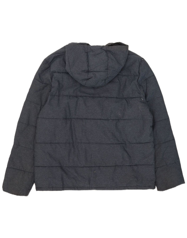 Penguin Mens Hooded Padded Jacket UK 44 2XL Navy Blue Polyamide