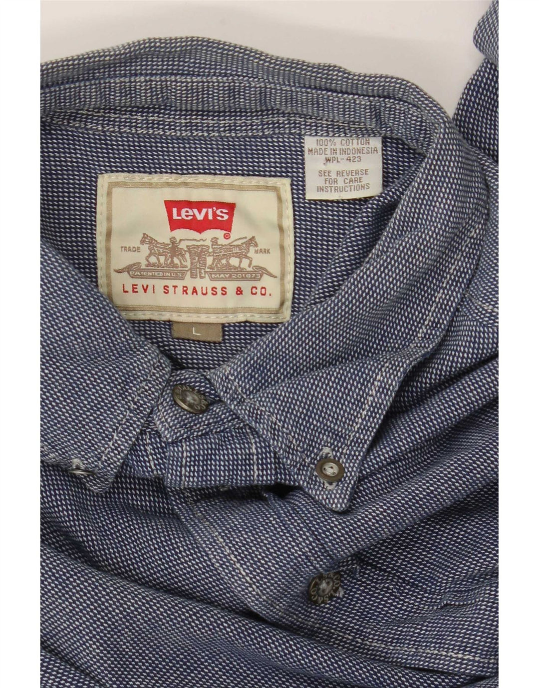 Levi's Mens Shirt Large Blue Cotton