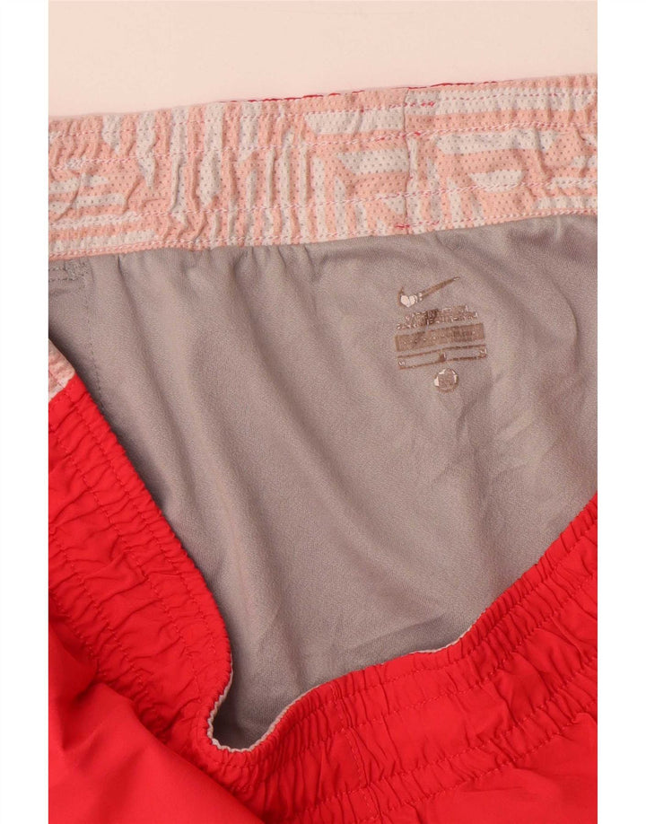 Nike Womens Sport Shorts UK 14 Medium Red Colourblock Polyester