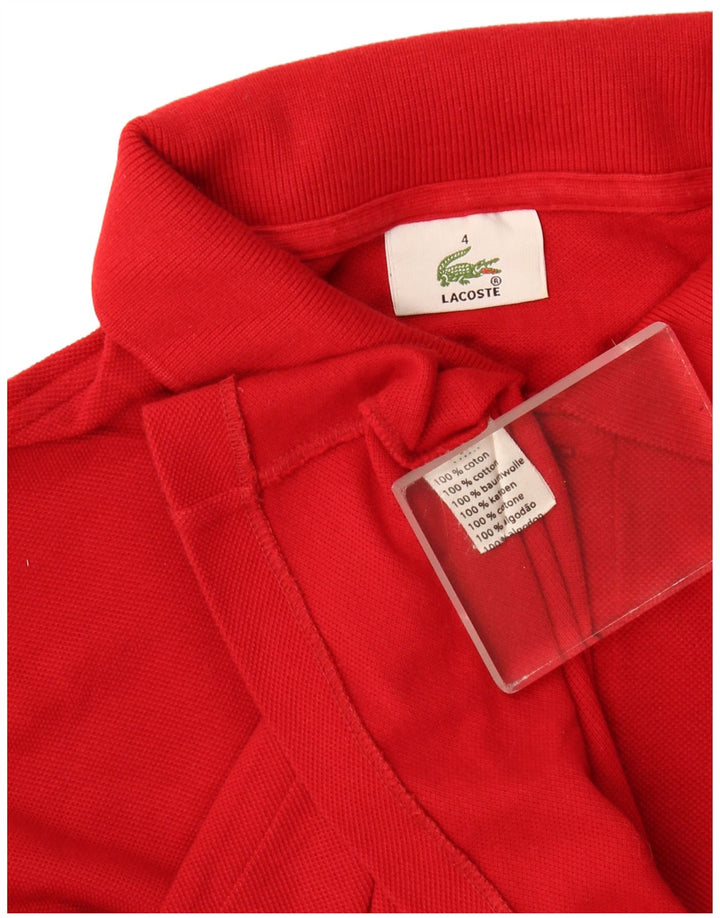 Lacoste Polo à manches longues pour homme Taille 4 Coton rouge moyen
