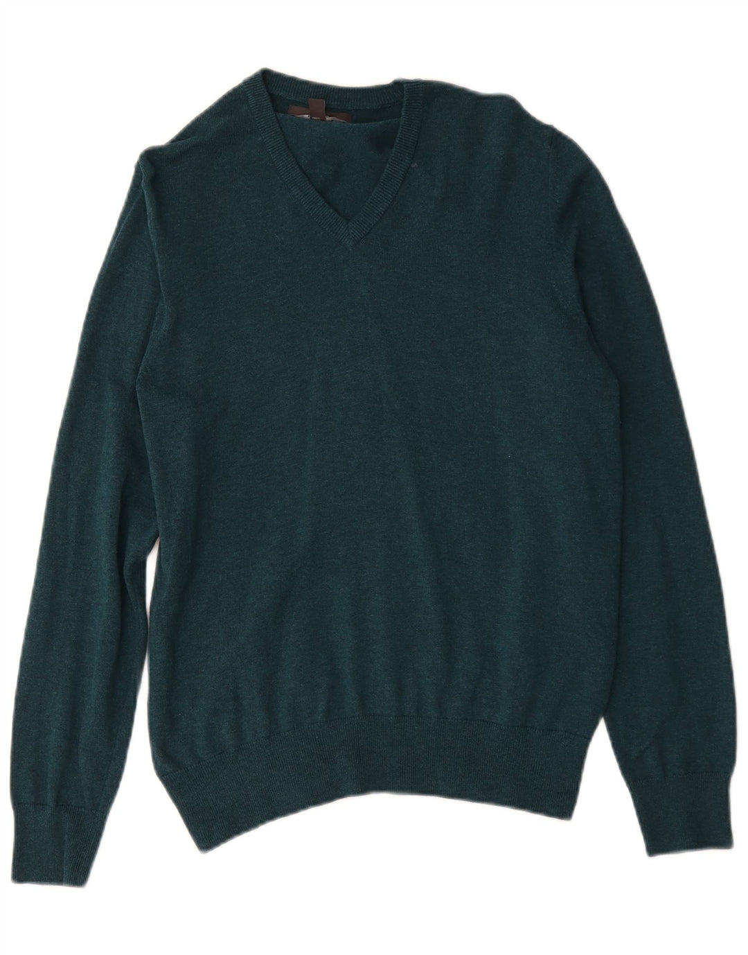 Marks & Spencer Pull Col V Homme Vert Moyen Coton