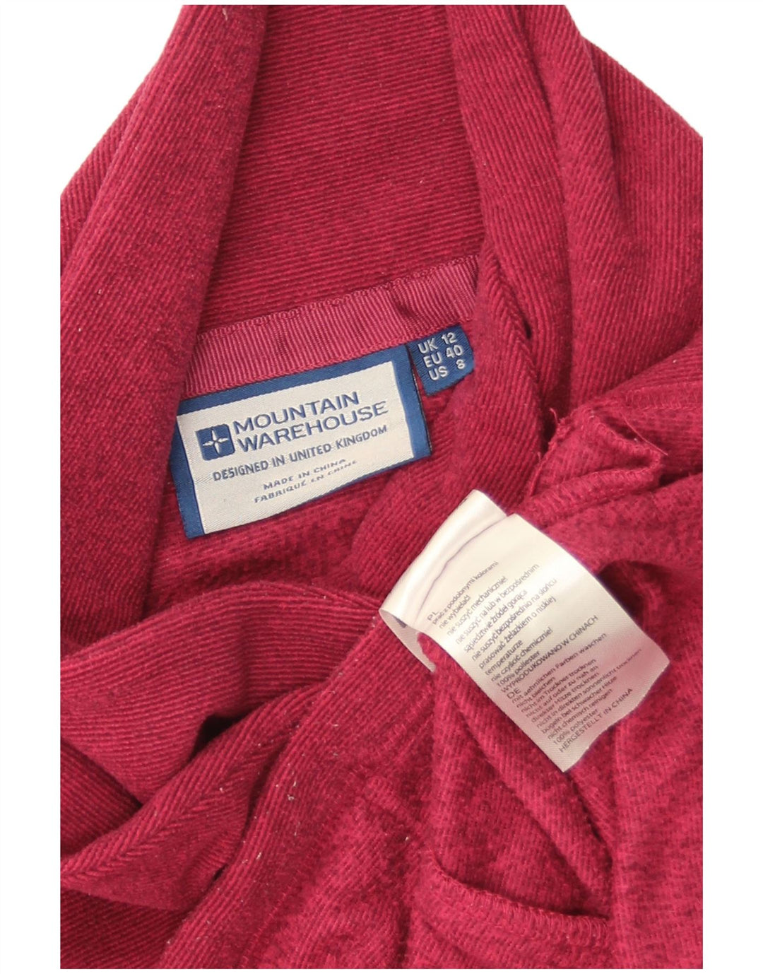 Mountain Warehouse Damen-Fleecepullover UK 12 Mittelrotes Polyester