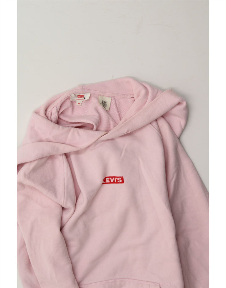 LEVI'S Womens Oversized Hoodie Jumper UK 6 XS Pink Cotton Vintage Levi's and Second-Hand Levi's from Messina Hembry 