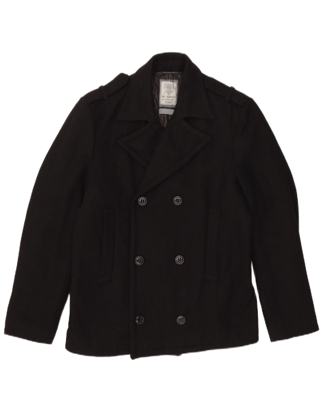 Kruder Chaquetón para hombre UK 40 Large Lana negra