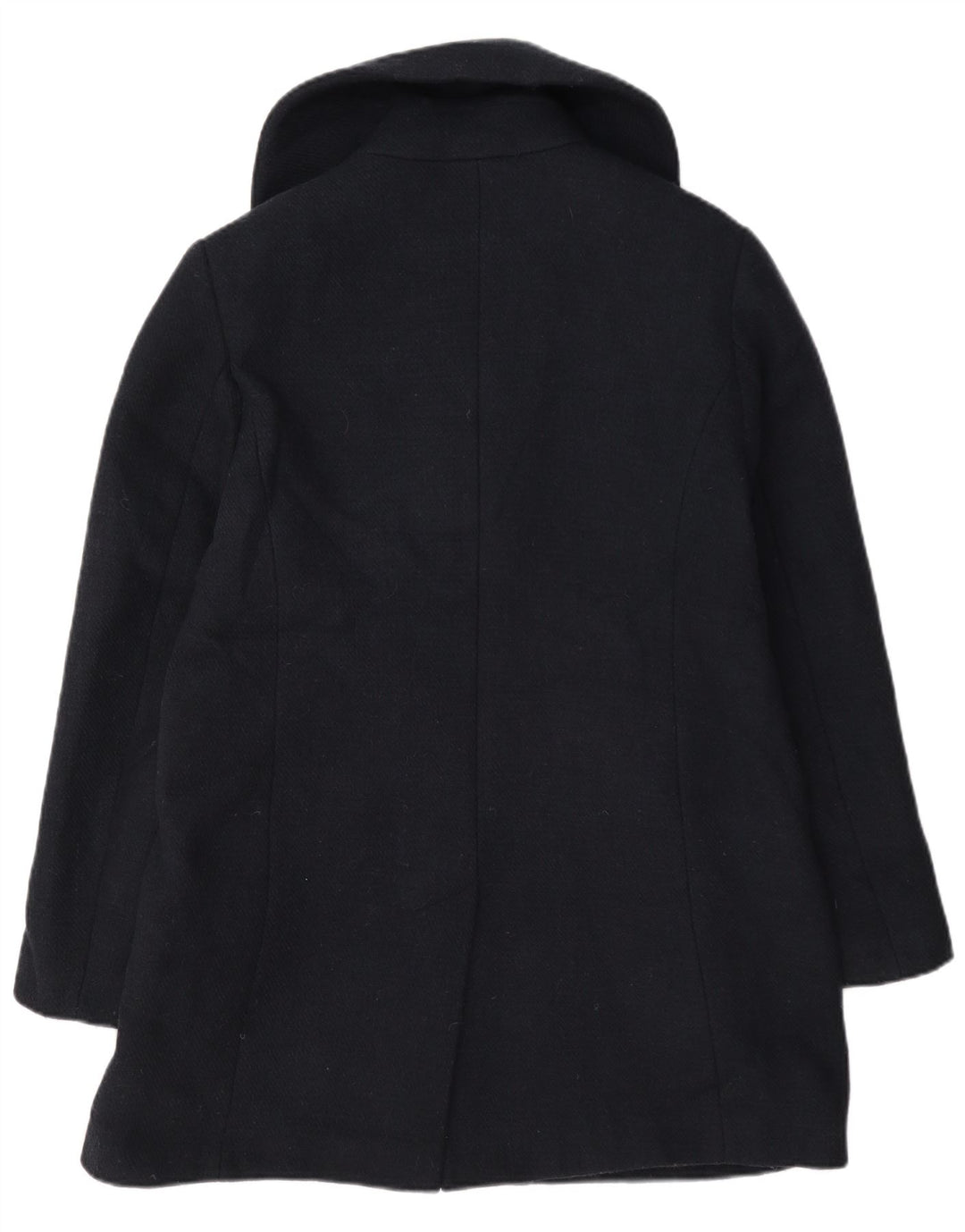 Marks & Spencer Dame Dobbelt Breasted Pea Coat UK 12 Medium Navy Blue Wool
