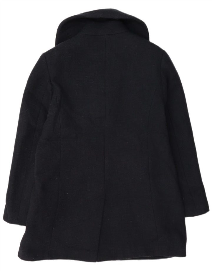 Marks & Spencer Dame Dobbelt Breasted Pea Coat UK 12 Medium Navy Blue Wool