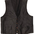 Vintage herre læder vest XL sort