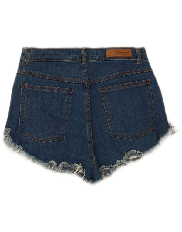 Pantaloni caldi a vita alta in denim Trafaluc da donna Zara EU 38 piccoli W28 blu