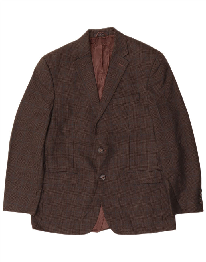 Chaps Herre 2-knaps blazerjakke UK 40 Stor brun ternet polyester
