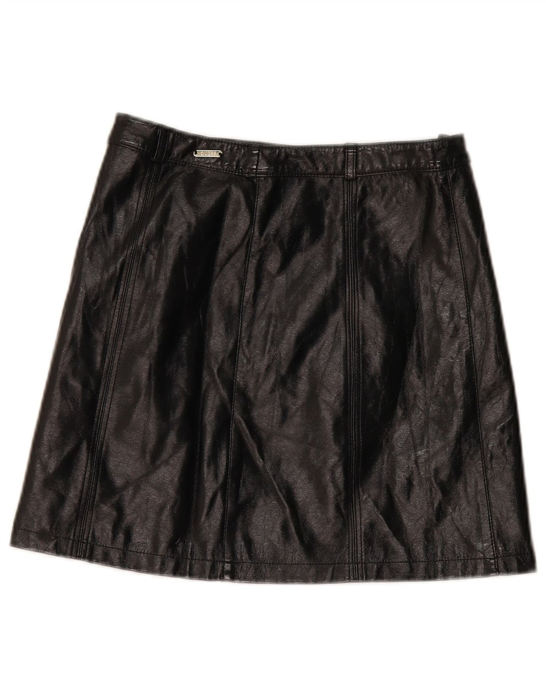 Guess Womens Faux Leather Skirt W27 Small  Black Polyethylene