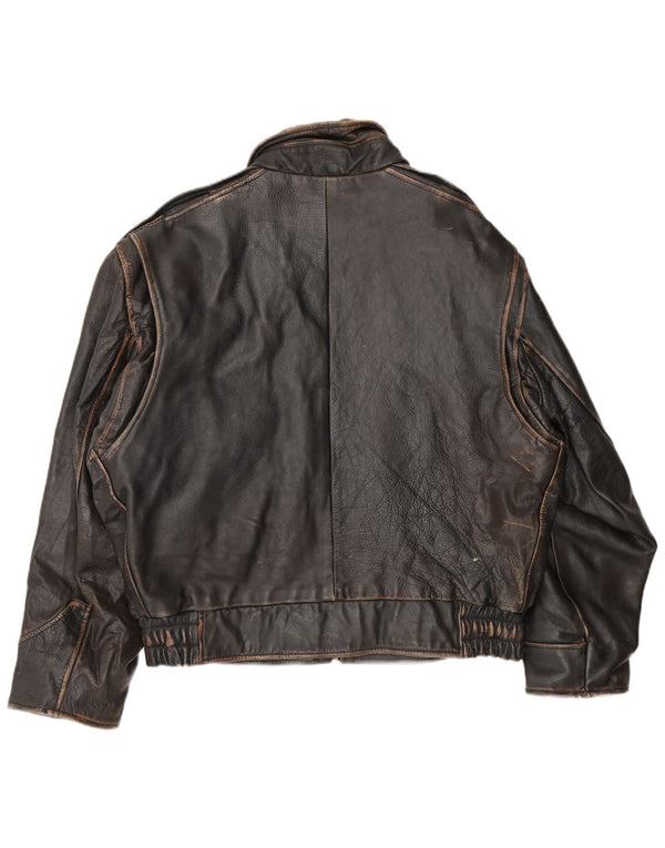 Bomboogie Bomber in pelle da uomo UK 42 XL Pelle marrone