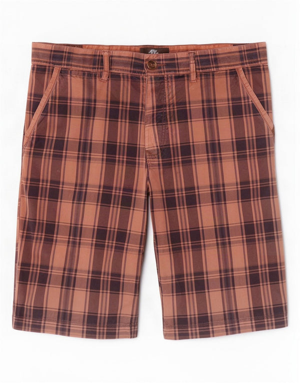Męskie szorty Chino Timberland W36 w dużą brązową kratę, bawełniane