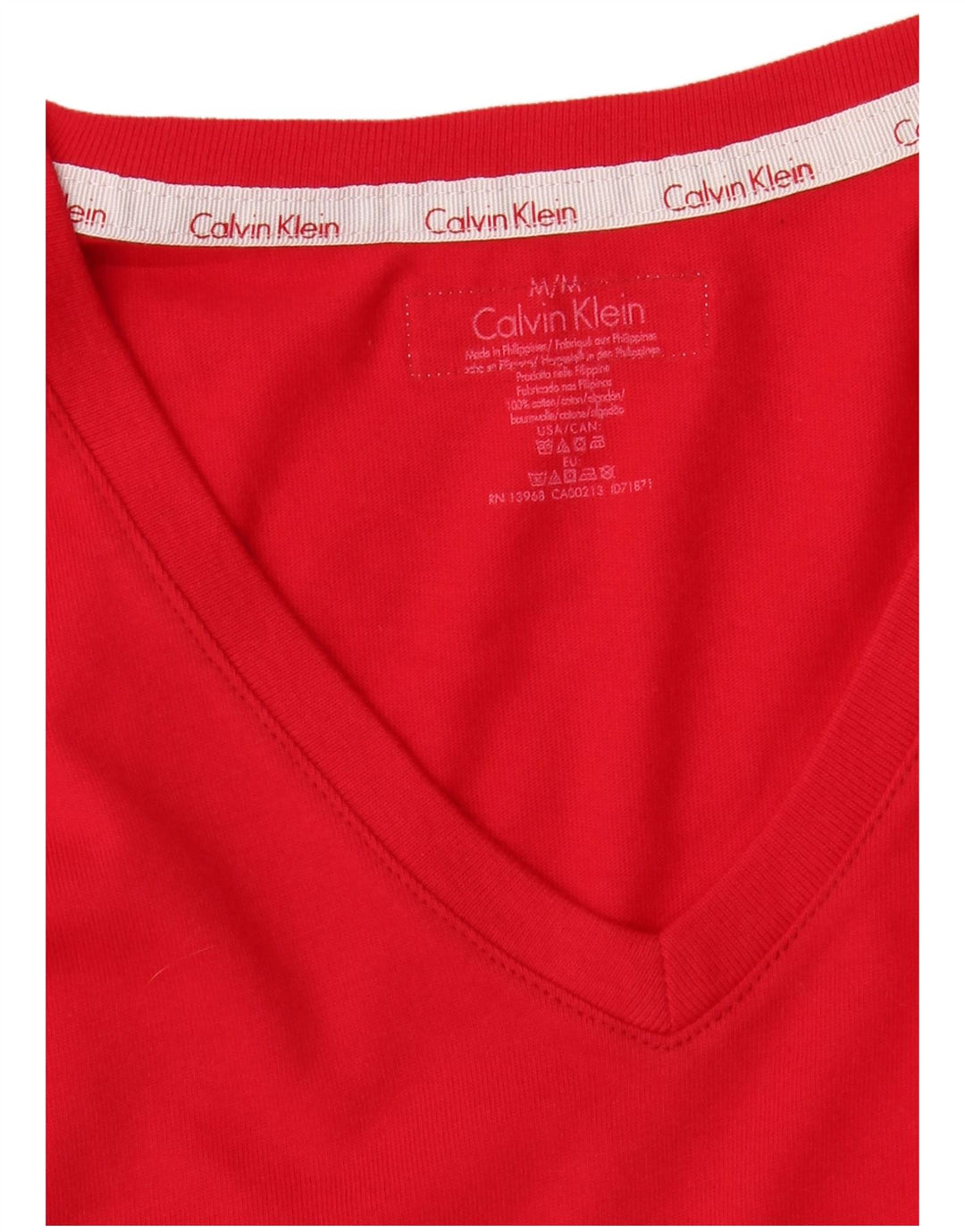 Top da donna Calvin Klein a maniche lunghe UK 12 rosso medio in cotone