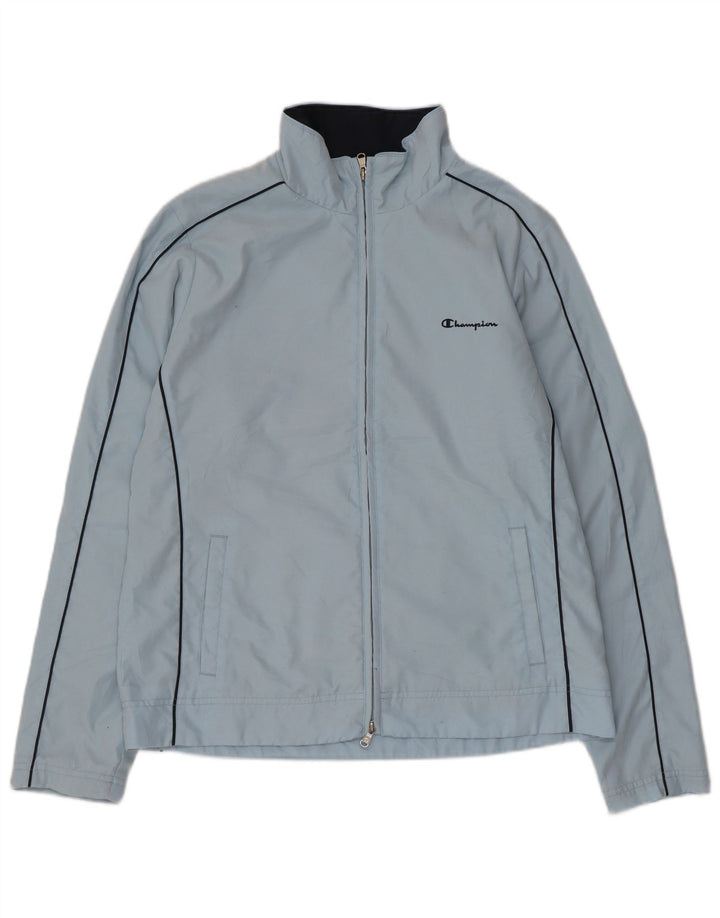 Champion Womens Tracksuit Top Jacket UK 16 Large Blue Polyester
