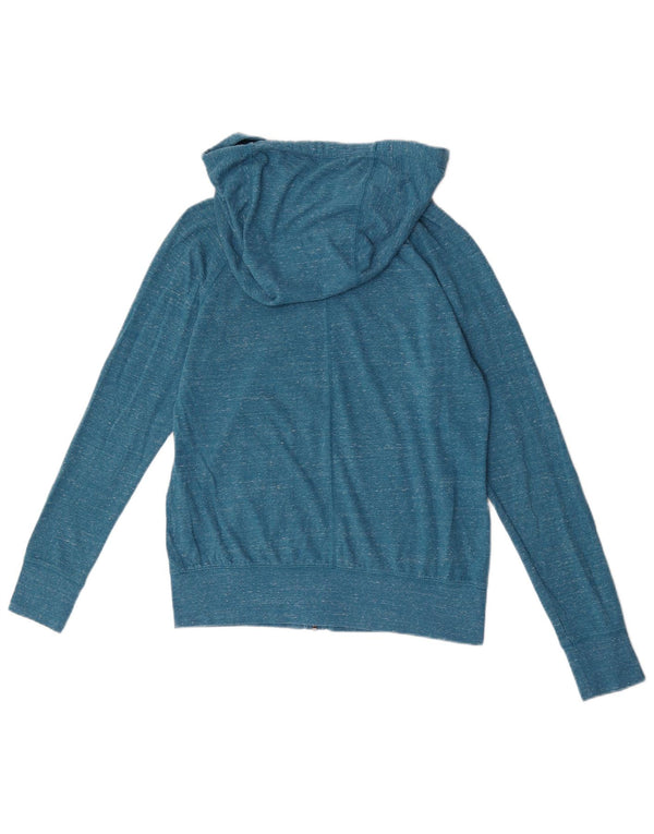Nike Pull à capuche zippé pour femme UK 10 Petit coton moucheté bleu