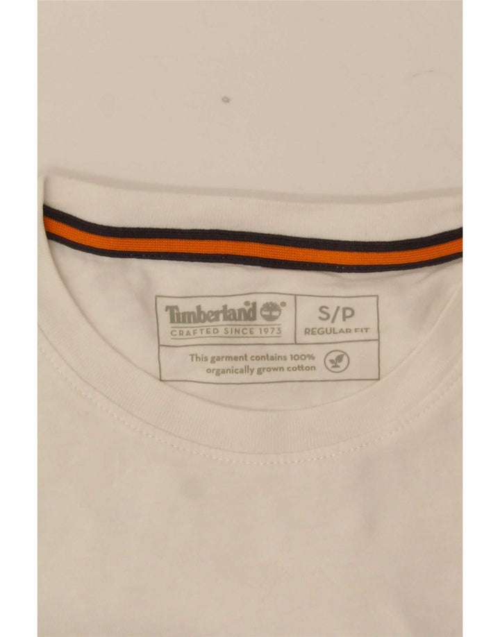 Timberland Mens Regular Fit Graphic T-Shirt Top Small White Cotton
