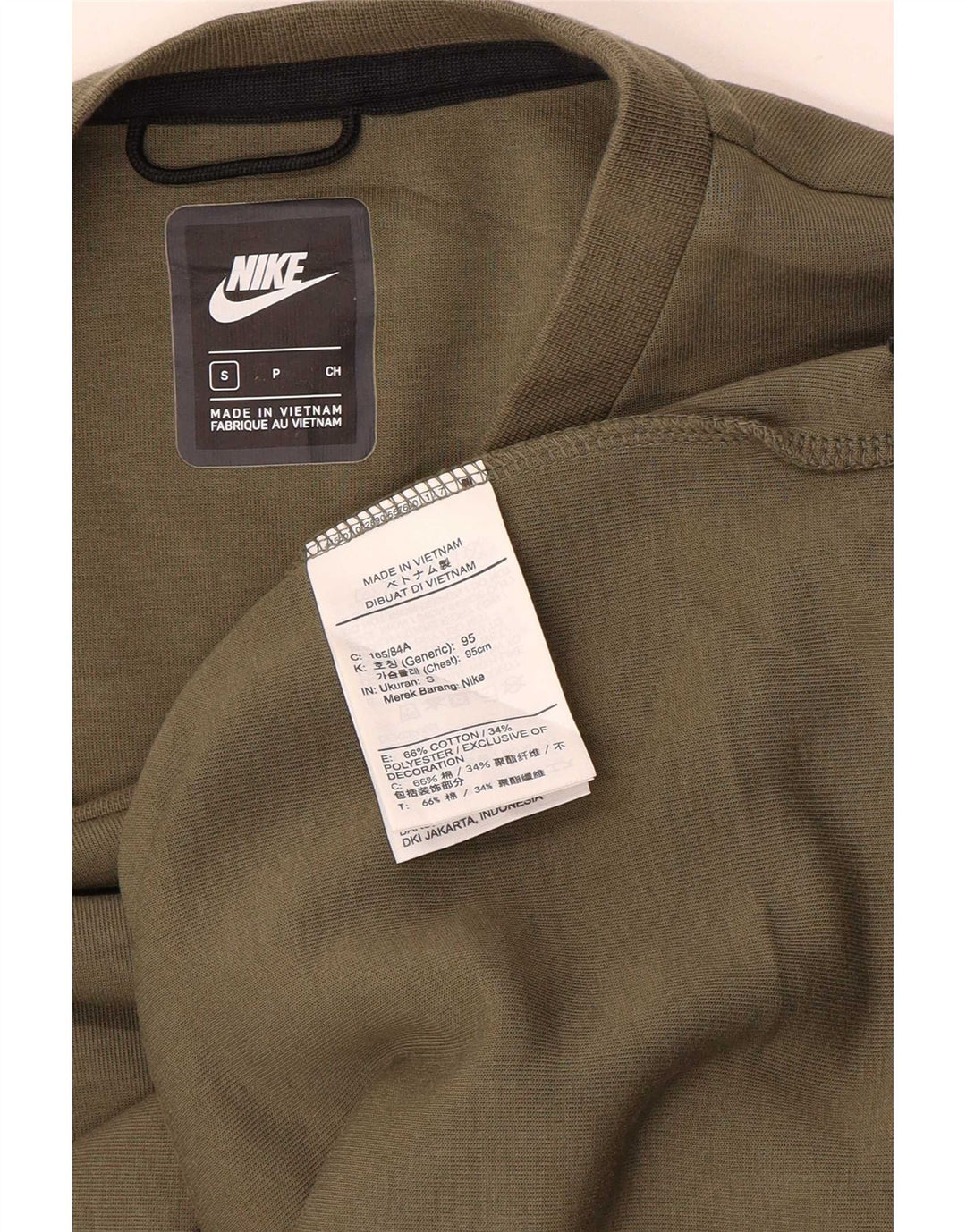 Nike Hombre Regular Fit Sudadera Jumper Small Caqui Algodón