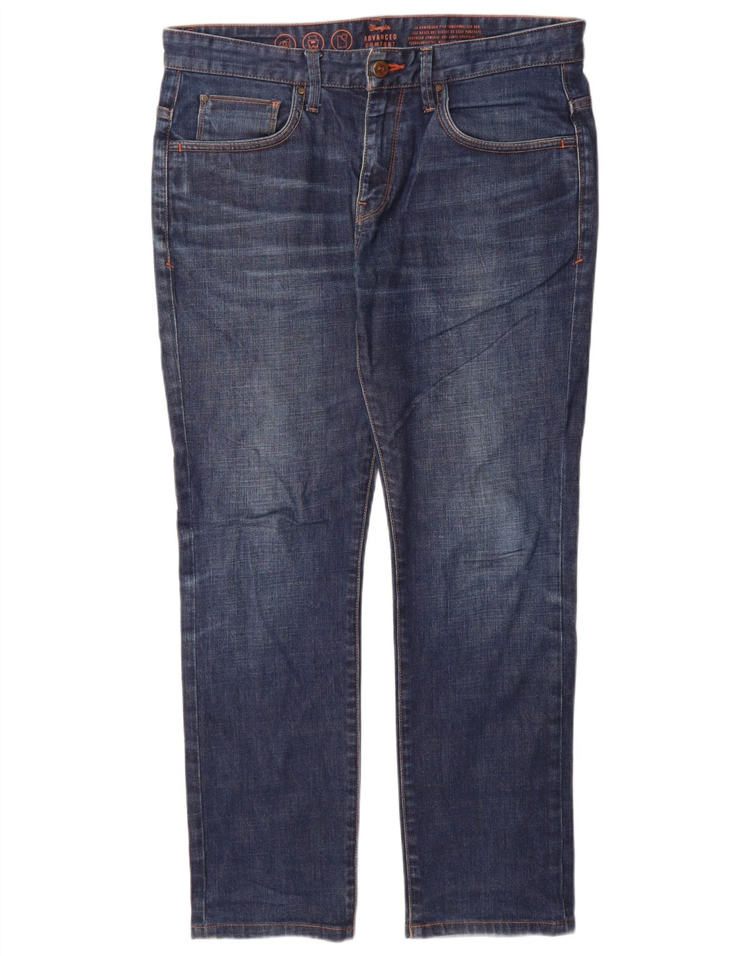 Мужские прямые джинсы Wrangler W32 L30 темно-синие