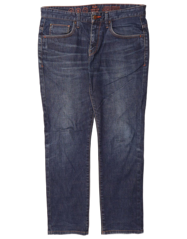 Wrangler Mens Straight Jeans W32 L30 Navy Blue