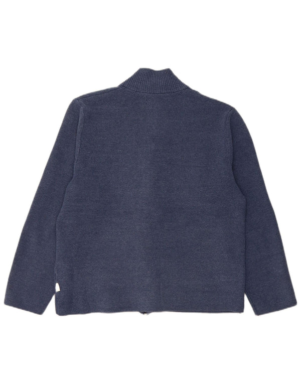 Marks & Spencer Womens Cardigan Sweater UK 14 Medium Navy Blue Polyester