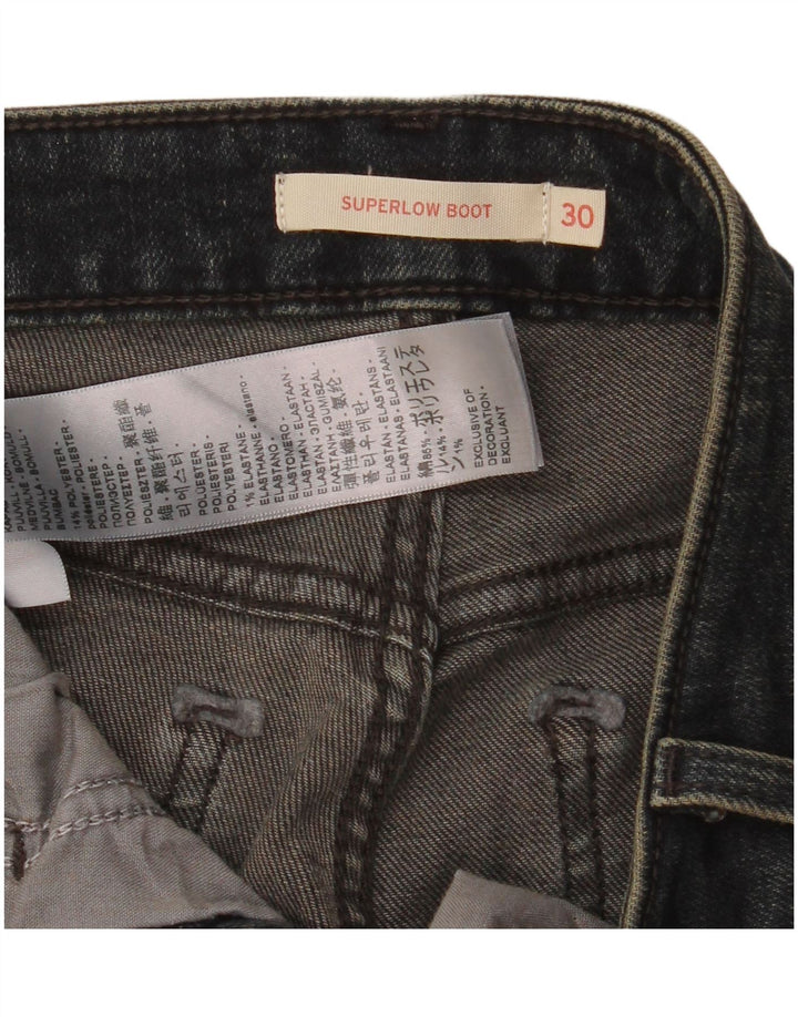 Jeans Levi's da donna super bassi bootcut W30 L34 cotone nero